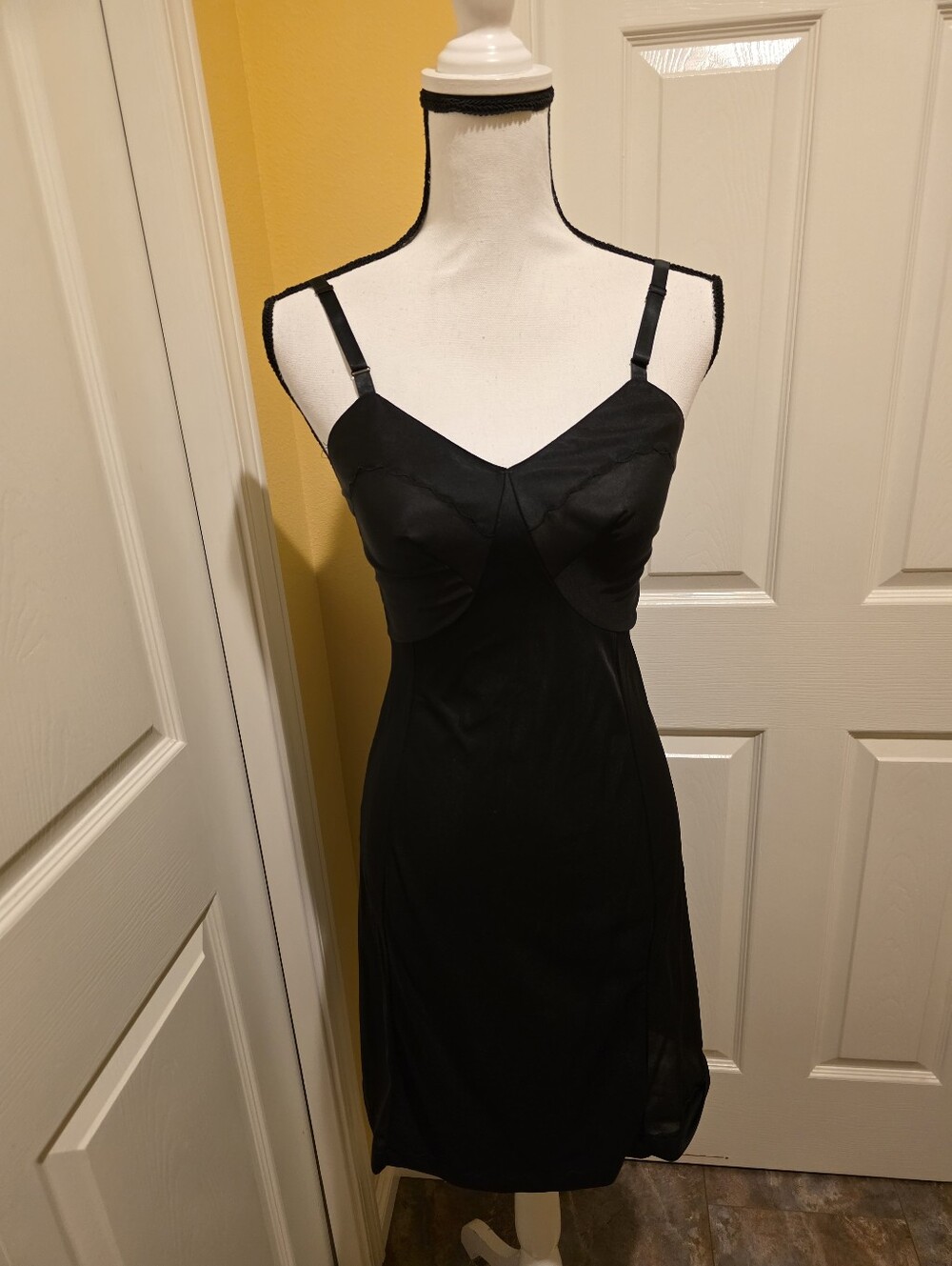 DEENA BLACK SLIP DRESS, SIZE 32